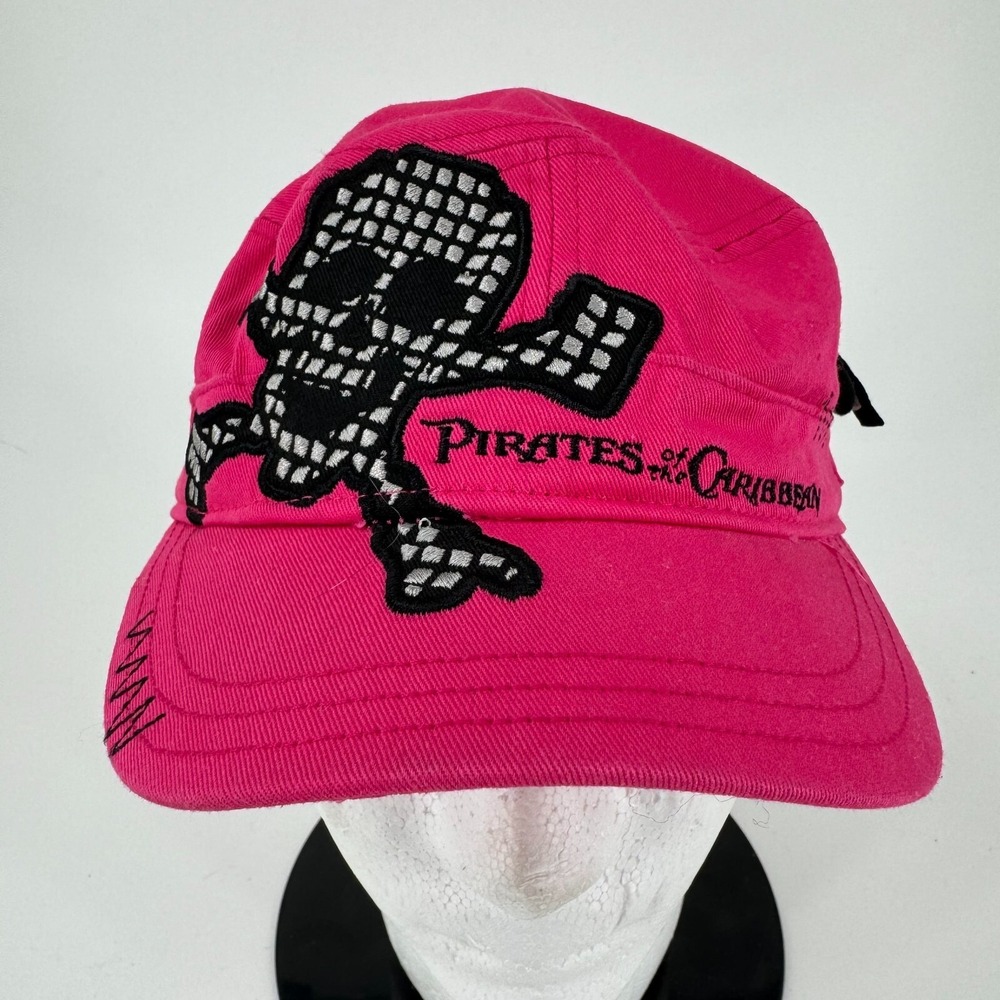 Disney Parks Pirates of the Caribbean Hat Cap WOMENS ADULT Pink w/ Mini Pocket